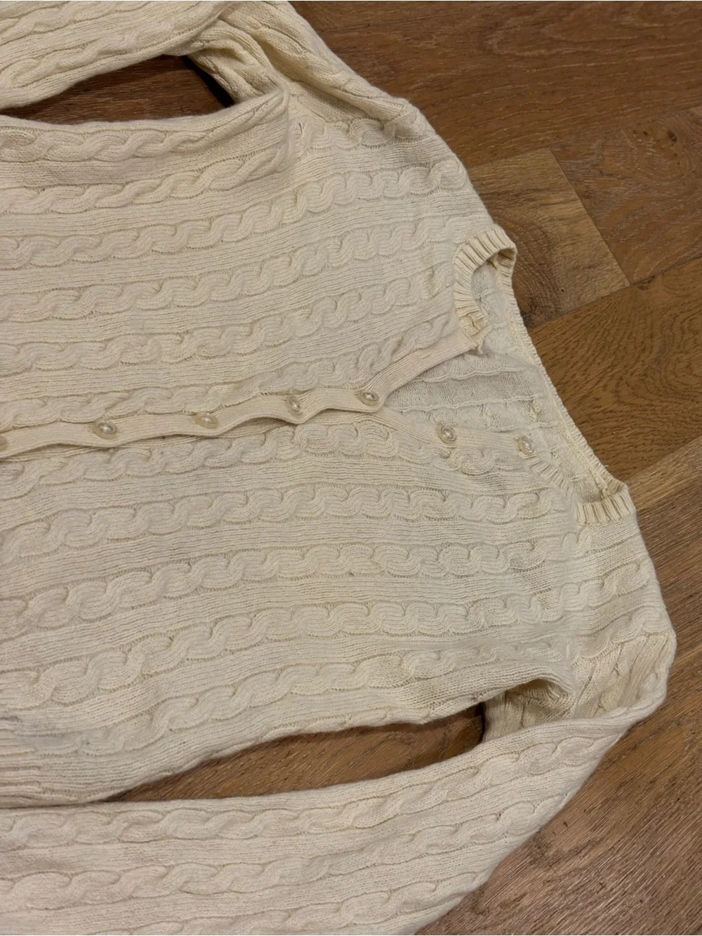 Classic Cream Cable Knit cardigan